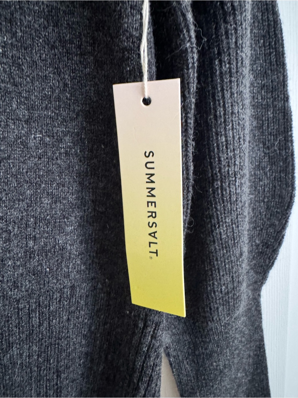 NWT Summersalt Merino Wool Cashmere Sweater Charcoal Gray Balloon Sleeve S - Picture 6 of 7